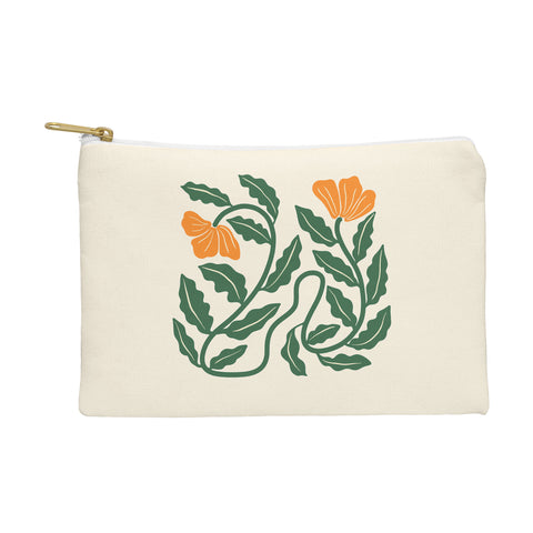 haleyum Midcentury Nasturtium on Vines Pouch