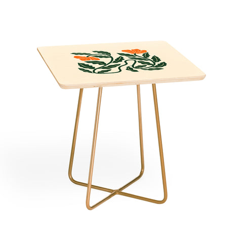 haleyum Midcentury Nasturtium on Vines Side Table