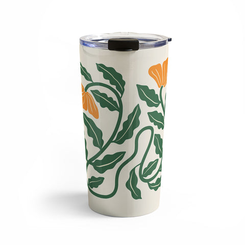 haleyum Midcentury Nasturtium on Vines Travel Mug
