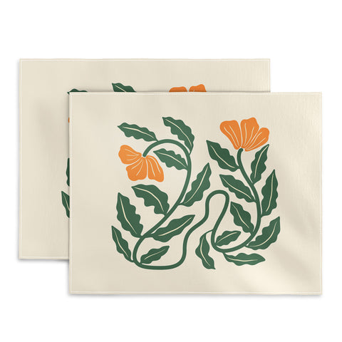 haleyum Midcentury Nasturtium on Vines Placemat