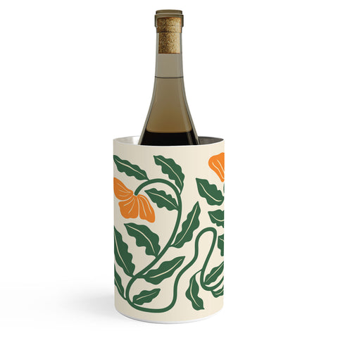 haleyum Midcentury Nasturtium on Vines Wine Chiller