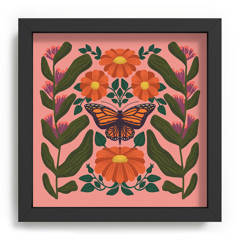 haleyum Monarch Butterfly and Milkweed Recessed Framing Square