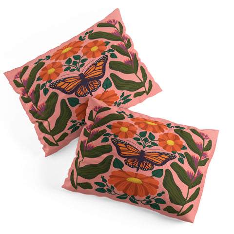 haleyum Monarch Butterfly and Milkweed Pillow Shams