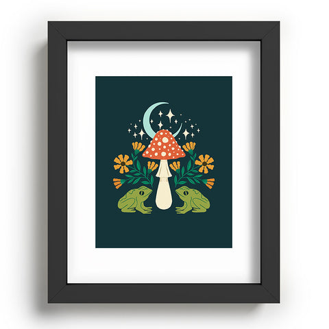 haleyum Moonlight frogs and mushrooms Recessed Framing Rectangle