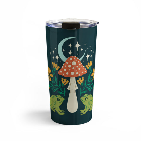 haleyum Moonlight frogs and mushrooms Travel Mug
