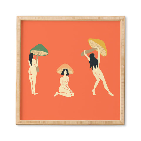 haleyum Mushroom Ladies Framed Wall Art