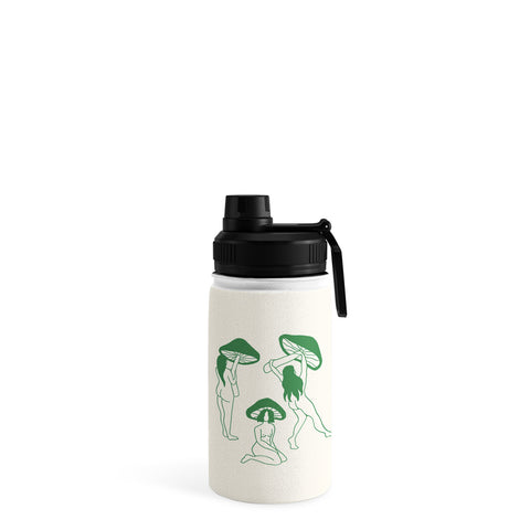 haleyum Mushroom Ladies Line Art Water Bottle