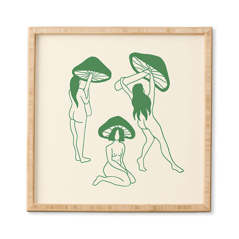 haleyum Mushroom Ladies Line Art Framed Wall Art