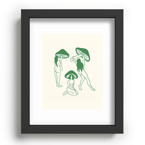haleyum Mushroom Ladies Line Art Recessed Framing Rectangle