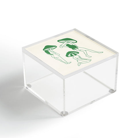haleyum Mushroom Ladies Line Art Acrylic Box