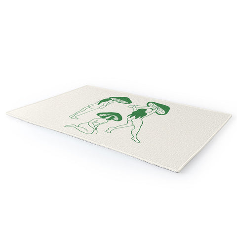 haleyum Mushroom Ladies Line Art Area Rug