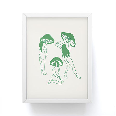 haleyum Mushroom Ladies Line Art Framed Mini Art Print