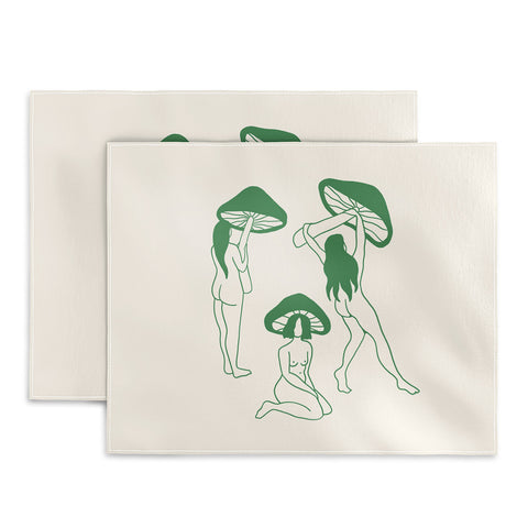 haleyum Mushroom Ladies Line Art Placemat