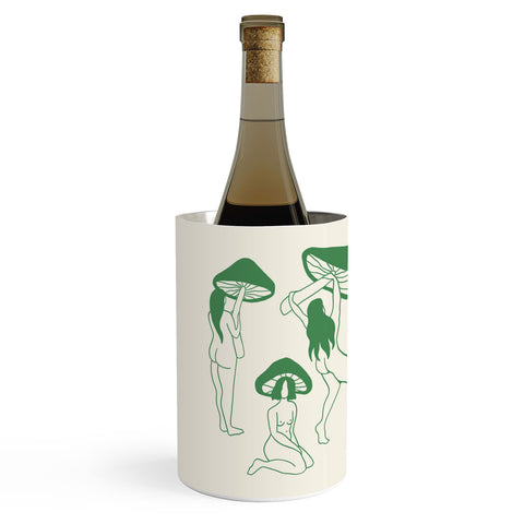 haleyum Mushroom Ladies Line Art Wine Chiller