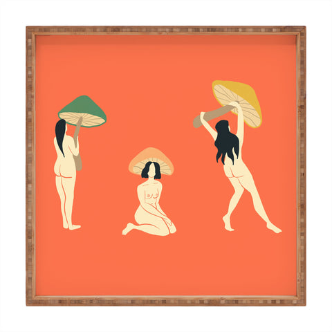 haleyum Mushroom Ladies Square Tray