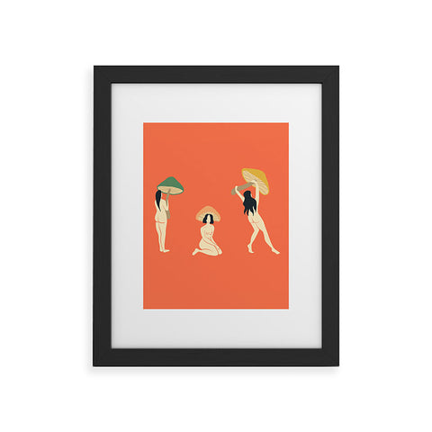 haleyum Mushroom Ladies Framed Art Print