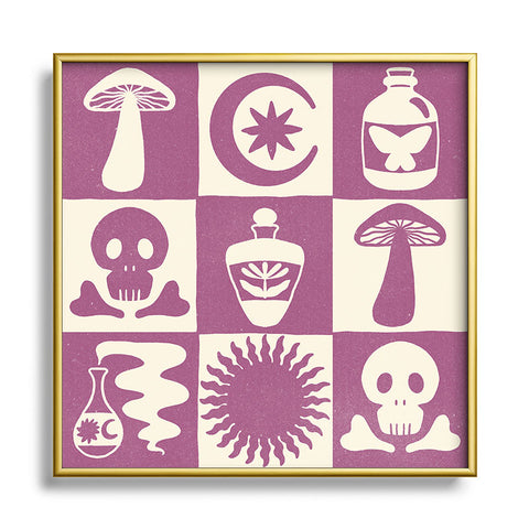 haleyum Potions and Spooky Things Square Metal Framed Art Print
