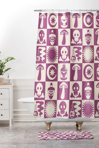 haleyum Potions and Spooky Things Shower Curtain And Mat