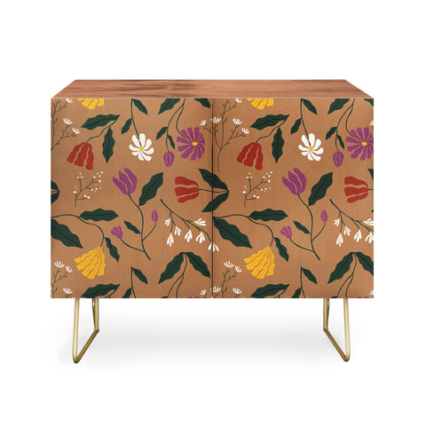 haleyum Pressed Flower Illustration Credenza
