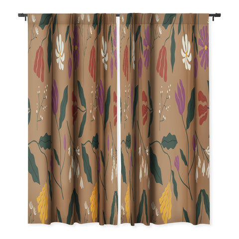 haleyum Pressed Flower Illustration Blackout Non Repeat