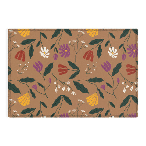 haleyum Pressed Flower Illustration Outdoor Rug