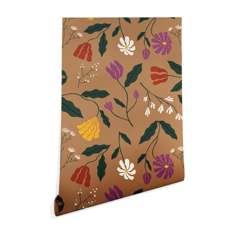 haleyum Pressed Flower Illustration Wallpaper