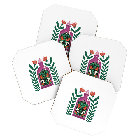 haleyum Purple Crystal Potion Coaster Set