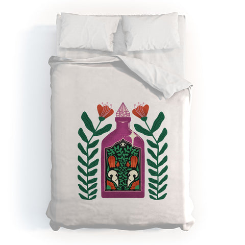 haleyum Purple Crystal Potion Duvet Cover