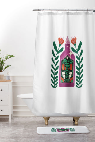 haleyum Purple Crystal Potion Shower Curtain And Mat