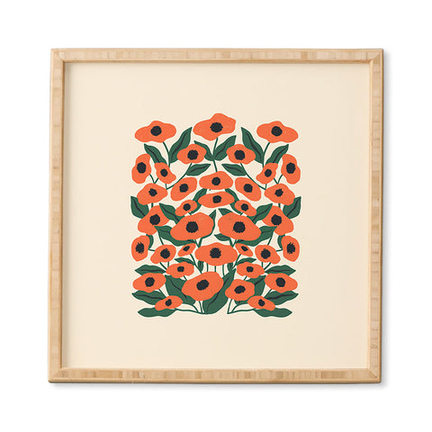 haleyum Red Poppy Garden 2 Framed Wall Art