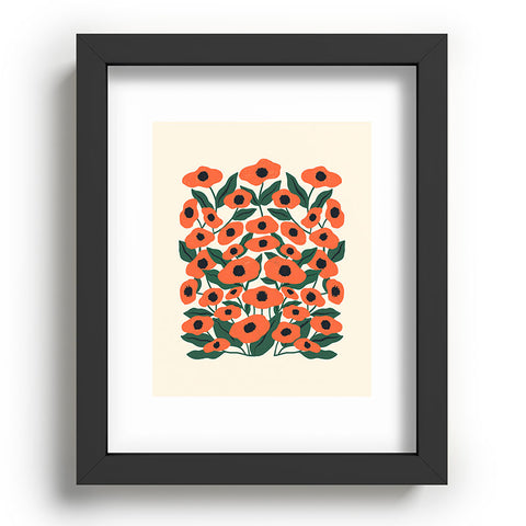 haleyum Red Poppy Garden 2 Recessed Framing Rectangle