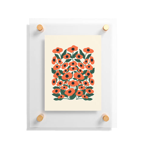 haleyum Red Poppy Garden 2 Floating Acrylic Print