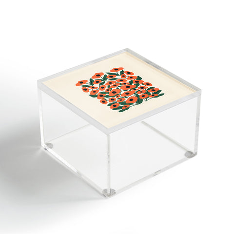 haleyum Red Poppy Garden 2 Acrylic Box