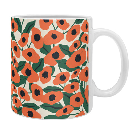 haleyum Red Poppy Garden 2 Coffee Mug