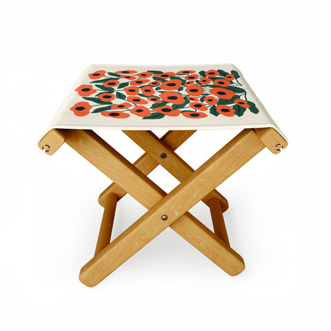 haleyum Red Poppy Garden 2 Folding Stool