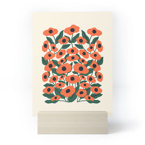 haleyum Red Poppy Garden 2 Mini Art Print