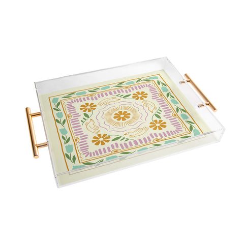 haleyum Scandinavian Dove Pattern Acrylic Tray