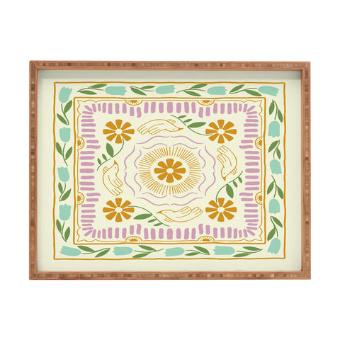 haleyum Scandinavian Dove Pattern Rectangular Tray