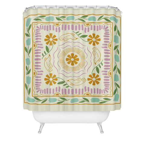 haleyum Scandinavian Dove Pattern Shower Curtain