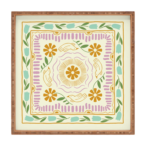 haleyum Scandinavian Dove Pattern Square Tray