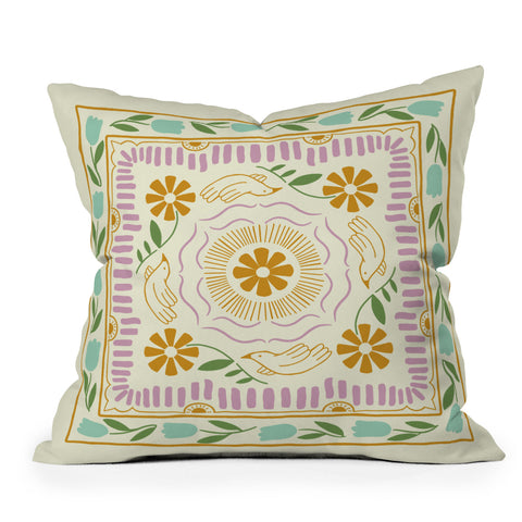 haleyum Scandinavian Dove Pattern Outdoor Throw Pillow