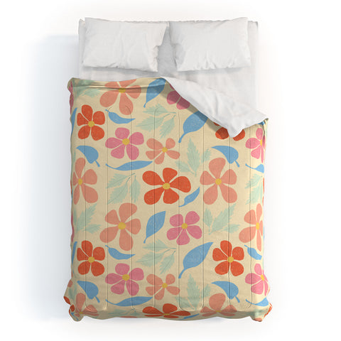 haleyum Tropical Vintage Flowers Comforter