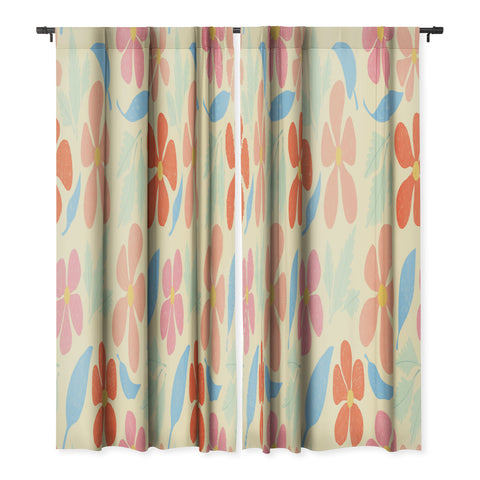 haleyum Tropical Vintage Flowers Blackout Non Repeat