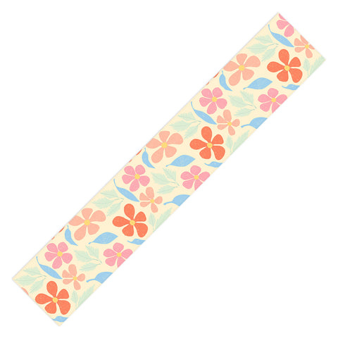 haleyum Tropical Vintage Flowers Table Runner