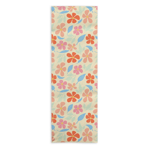 haleyum Tropical Vintage Flowers Yoga Towel