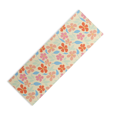 haleyum Tropical Vintage Flowers Yoga Mat