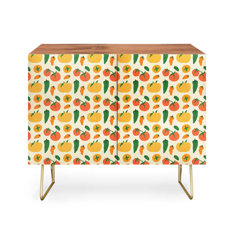 haleyum Veggie Love Pattern Credenza