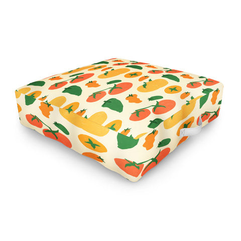 haleyum Veggie Love Pattern Outdoor Floor Cushion