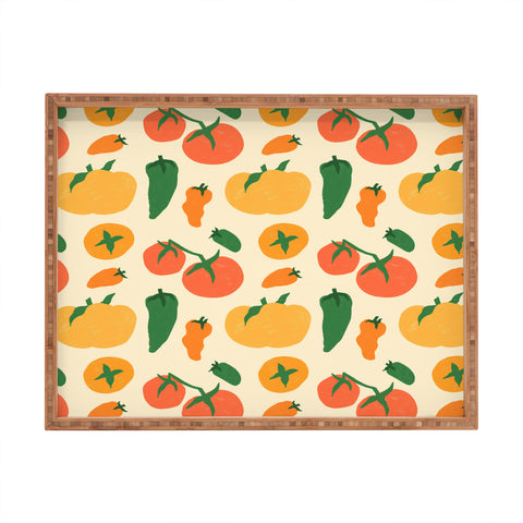 haleyum Veggie Love Pattern Rectangular Tray