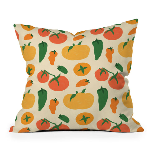 haleyum Veggie Love Pattern Outdoor Throw Pillow